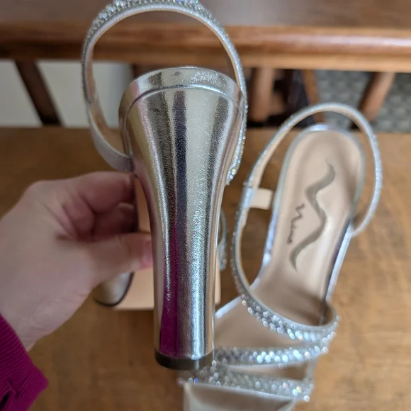 Glamorous Silver Rhinestone Heels - Picture 3 of 6